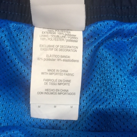 Nike Blue Spell Out Elastic Waist Swim Trunks size M - Picture 6 of 10